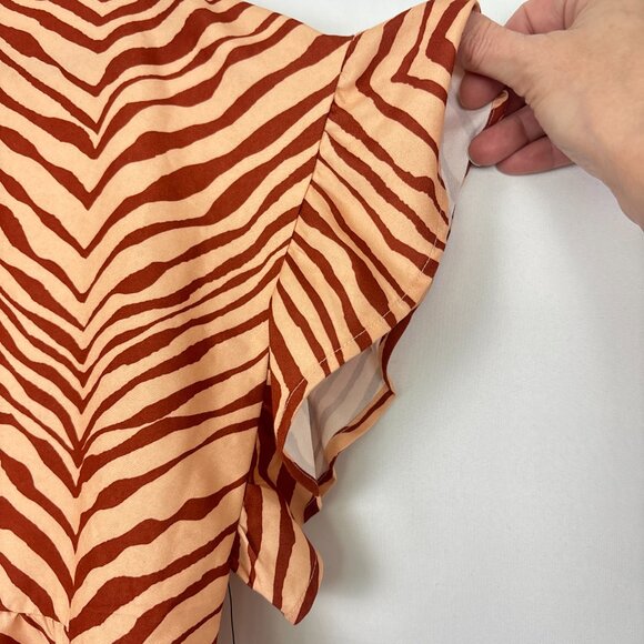 NWT Nine West Zebra Print Women's Dress Size XL Tiered Safari - Picture 6 of 14